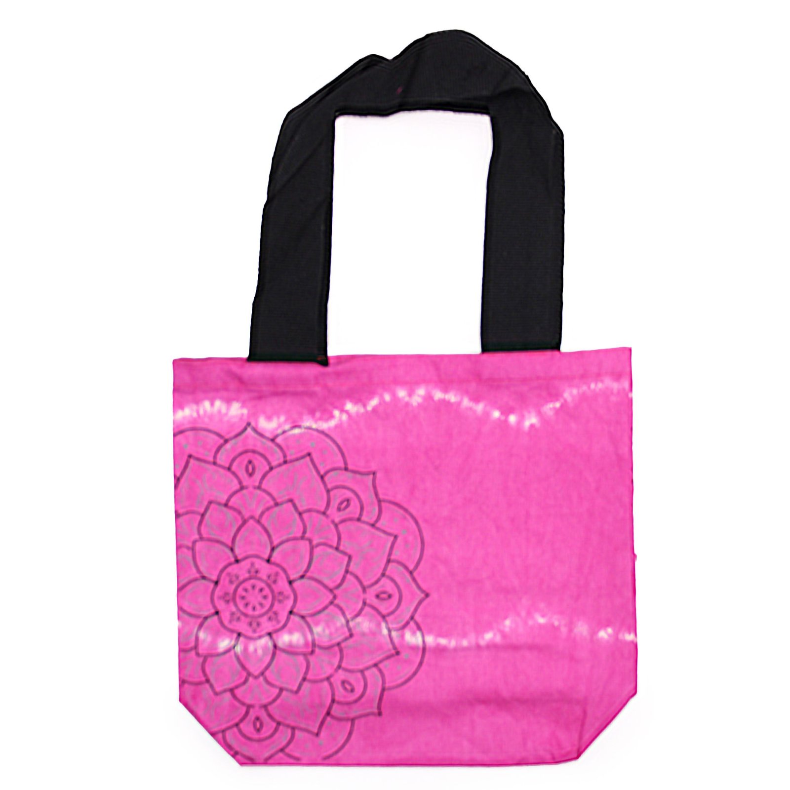 boho tie-dye cotton tote magenta mandala Boho Tie-Dye Cotton Tote Magenta Mandala - Image 3