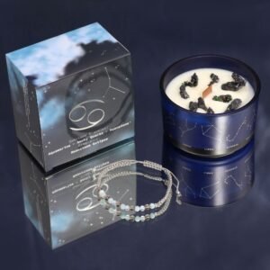 Nurturing Moon Zodiac Candle Aquamarine Amber