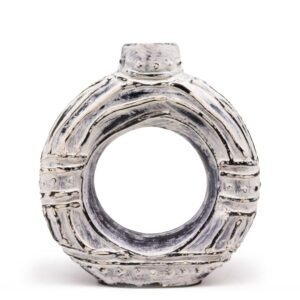 Minimalist Sculptural Donut Vase Cream Terracotta