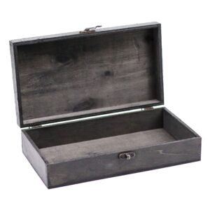 Elegant Keepsake Storage Box Grey Wood