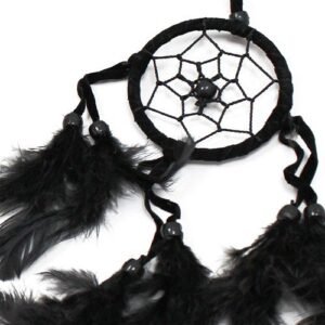 Protective Dreams Round Dreamcatcher Black White Red