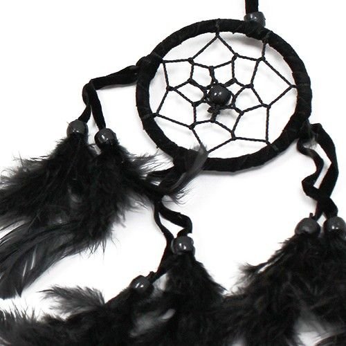 protective dreams round dreamcatcher black white red Protective Dreams Round Dreamcatcher Black White Red