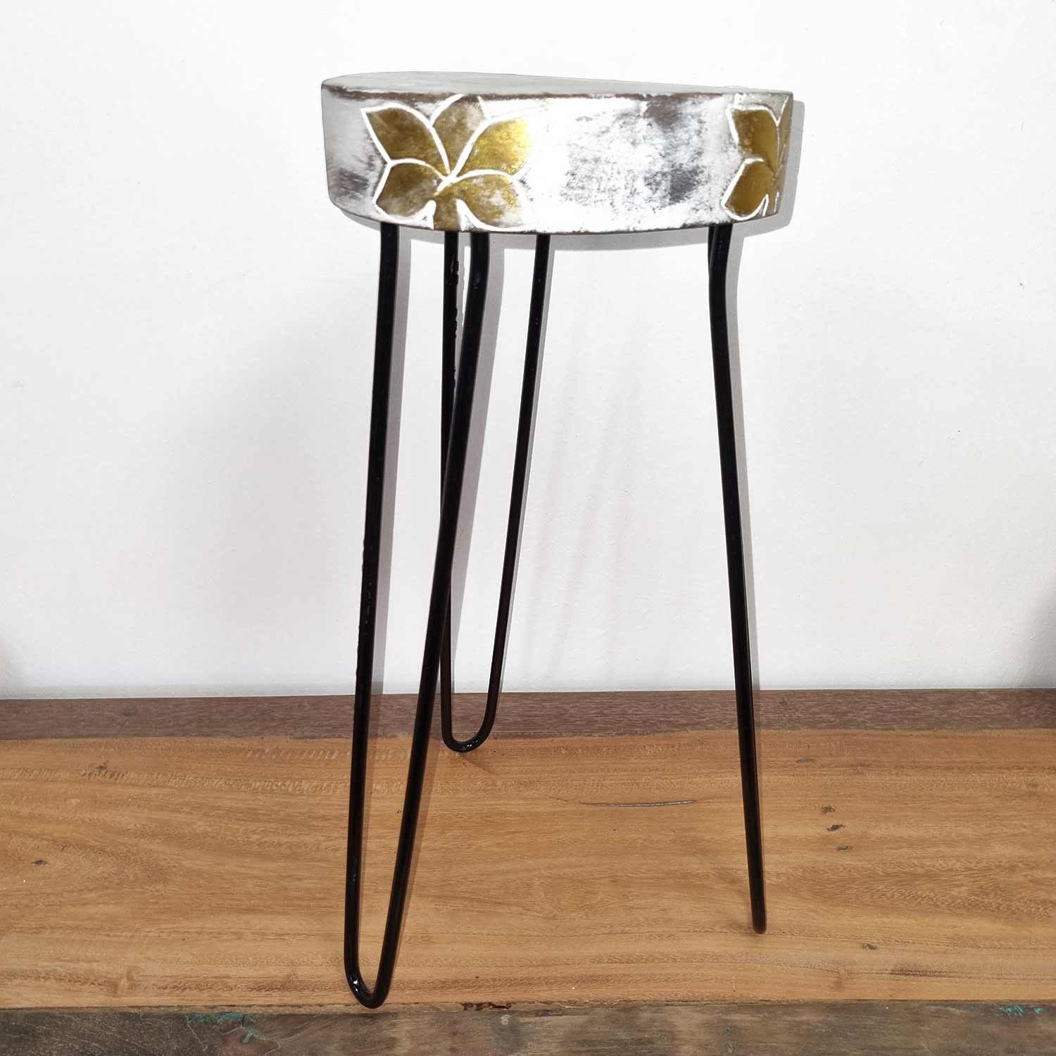 elevated plant stand albasia wood whitewash Elevated Plant Stand Albasia Wood Whitewash - Image 2