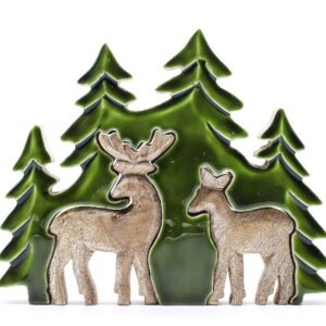 Tranquil Forest Two Deer 3D Wood Scene