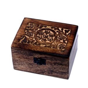 Floral Aromatherapy Storage Box Mango Wood 12