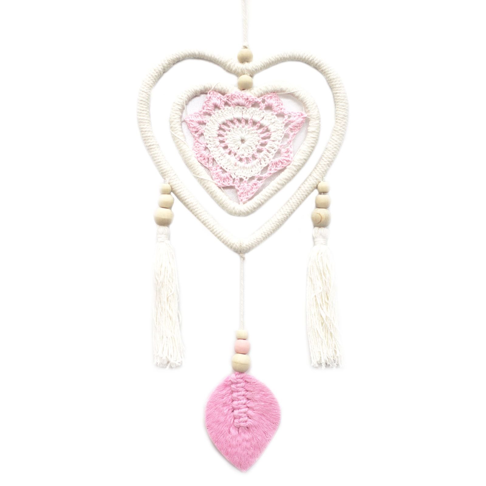 gentle dreams heart dreamcatcher soft pink Gentle Dreams Heart Dreamcatcher Soft Pink - Image 3