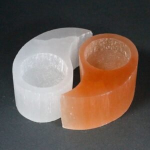 Harmonising Yin Yang Selenite Candle Holder