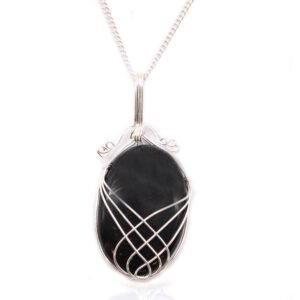 Grounding Protection Pendant Necklace Black Onyx
