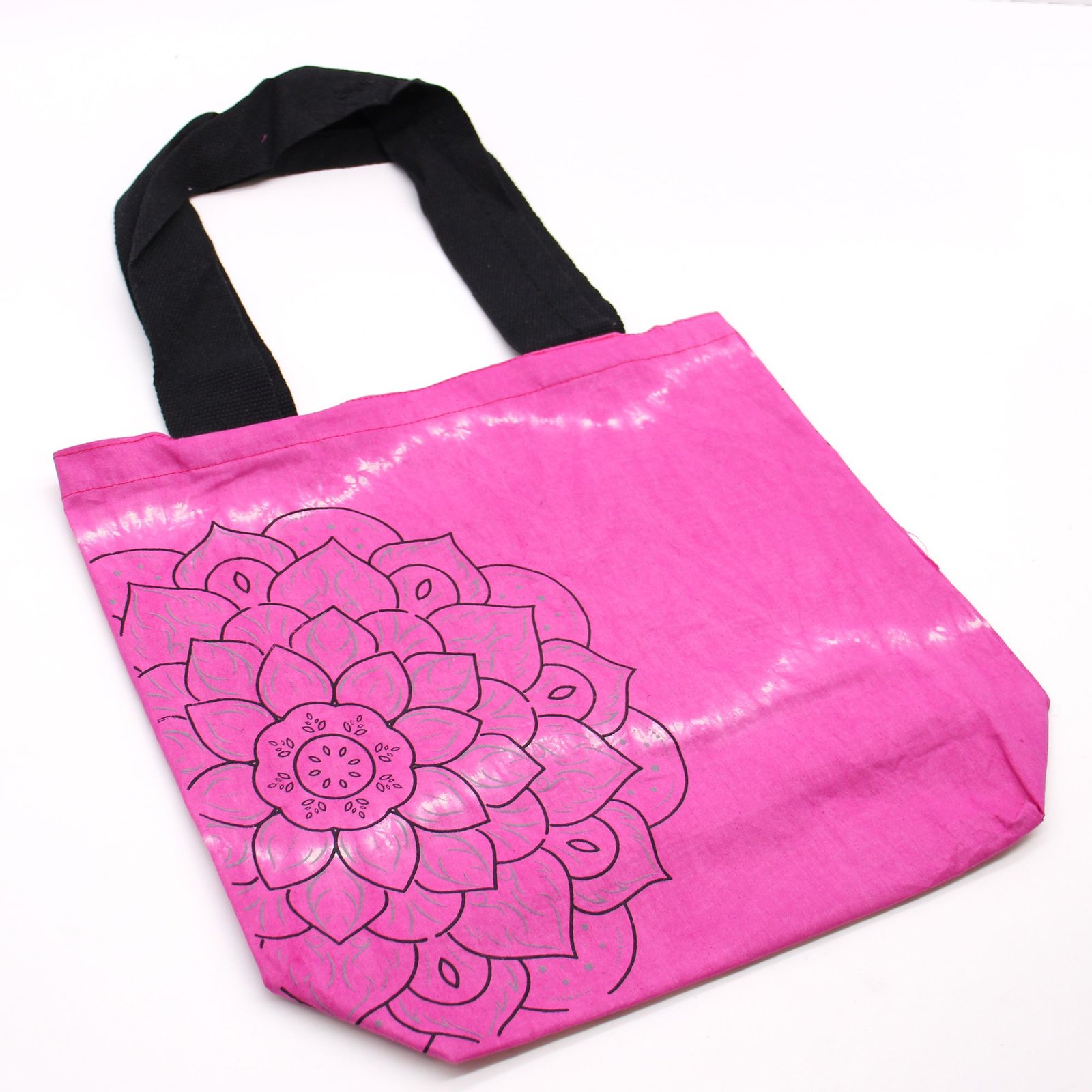 boho tie-dye cotton tote magenta mandala Boho Tie-Dye Cotton Tote Magenta Mandala