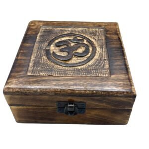 Serenity Keepsake Box Om Symbol Wood