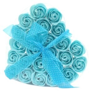 Romantic Bath Petal Soap Flower Hearts Blue