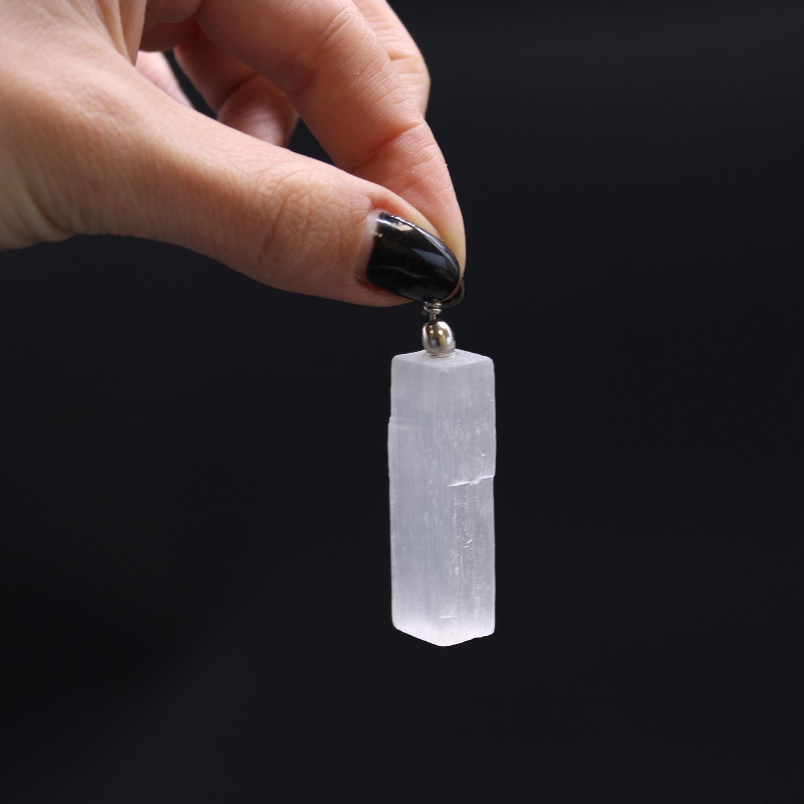 pure light pendant raw selenite crystal Pure Light Pendant Raw Selenite Crystal - Image 3