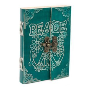 Peaceful Reflections Green Leather Locking Journal