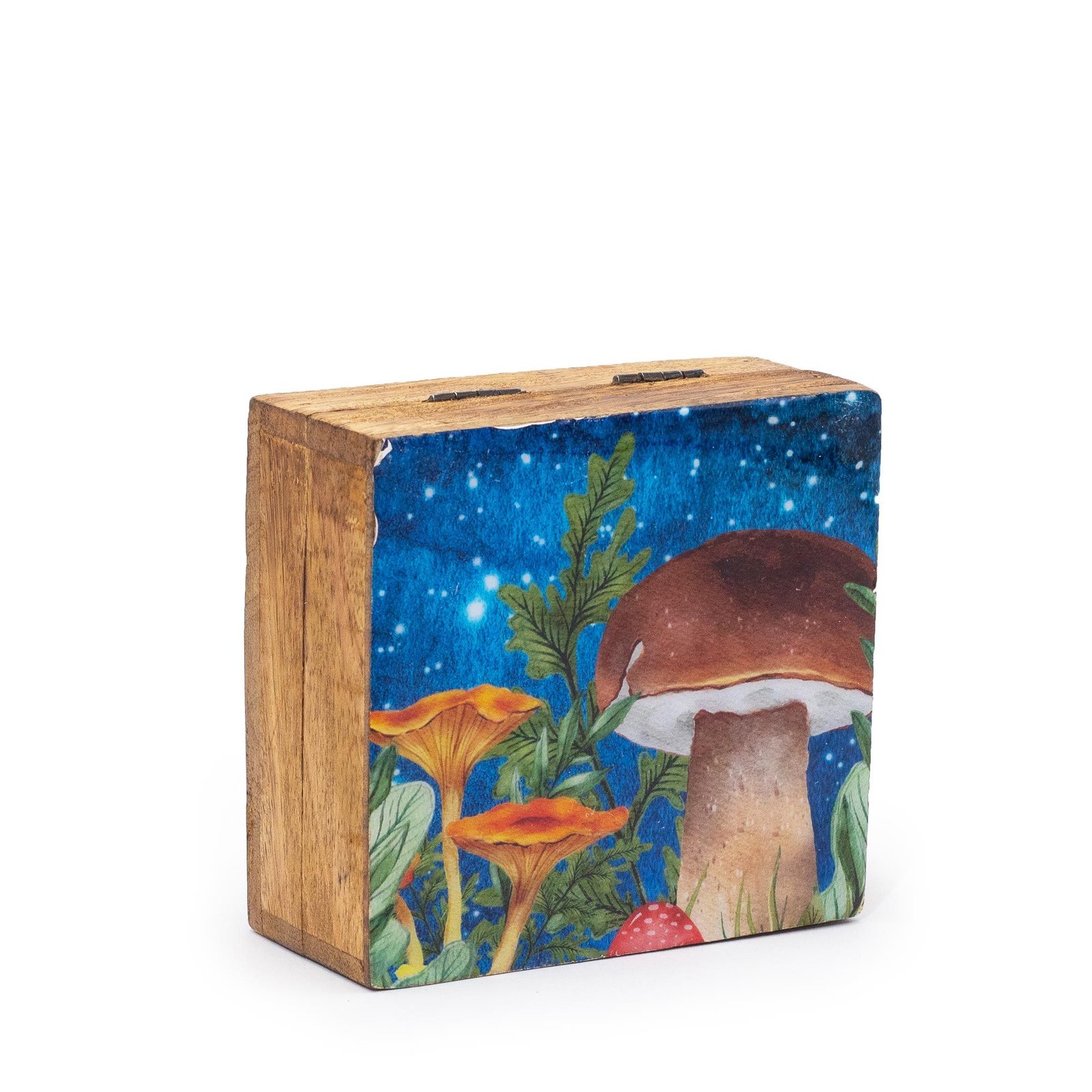 whimsical keepsake box enamel mushroom teal Whimsical Keepsake Box Enamel Mushroom Teal