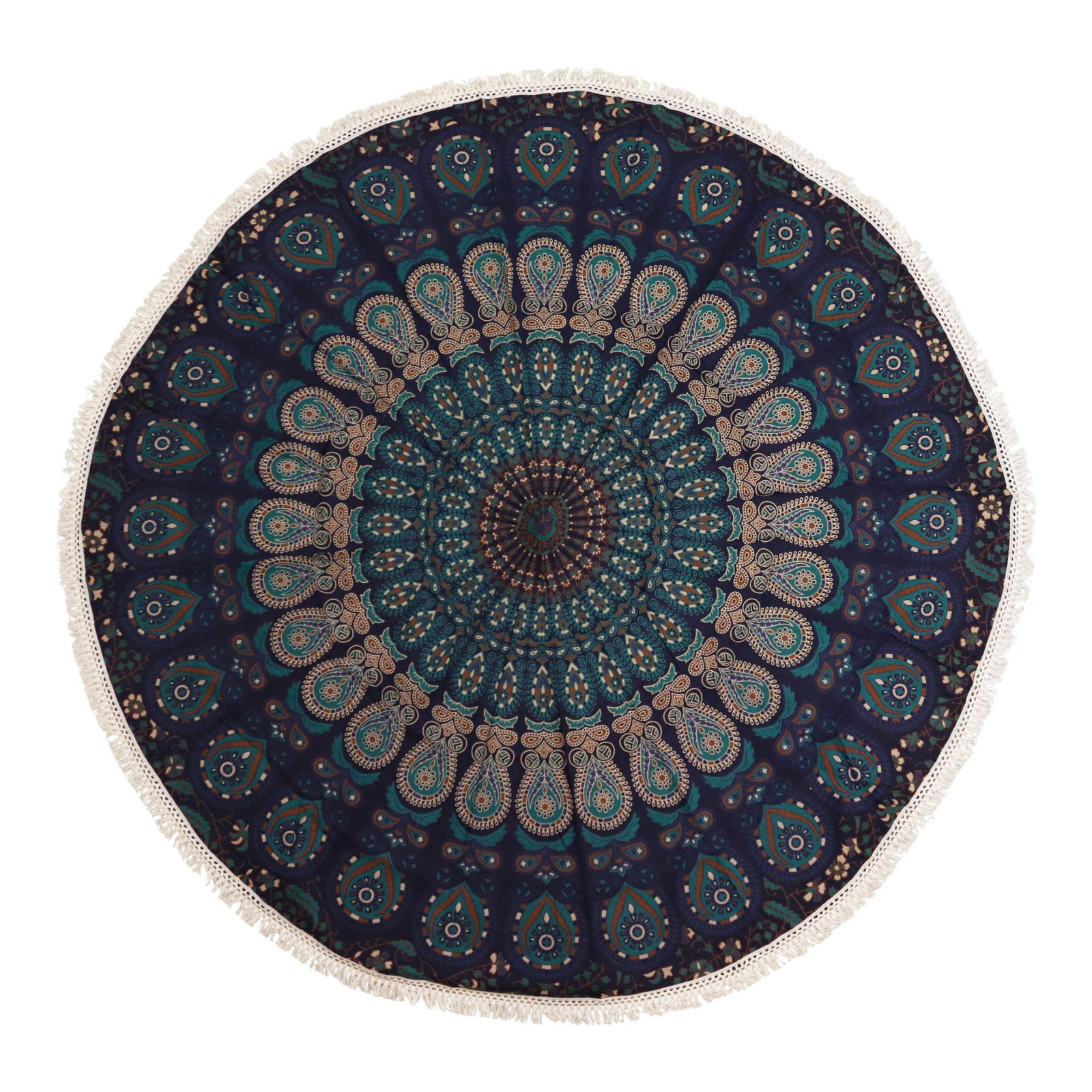 elegant mandala round cotton wall art peacock Elegant Mandala Round Cotton Wall Art Peacock