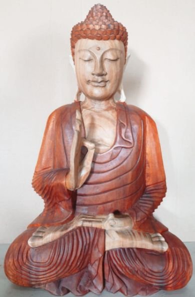 Učiaca Buddha socha suar drevo 60cm Učiaca Buddha socha z dreva suar 60cm – Obrázok 5