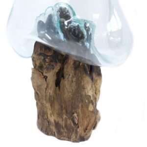 Statement Molten Glass Bowl on Gamal Wood