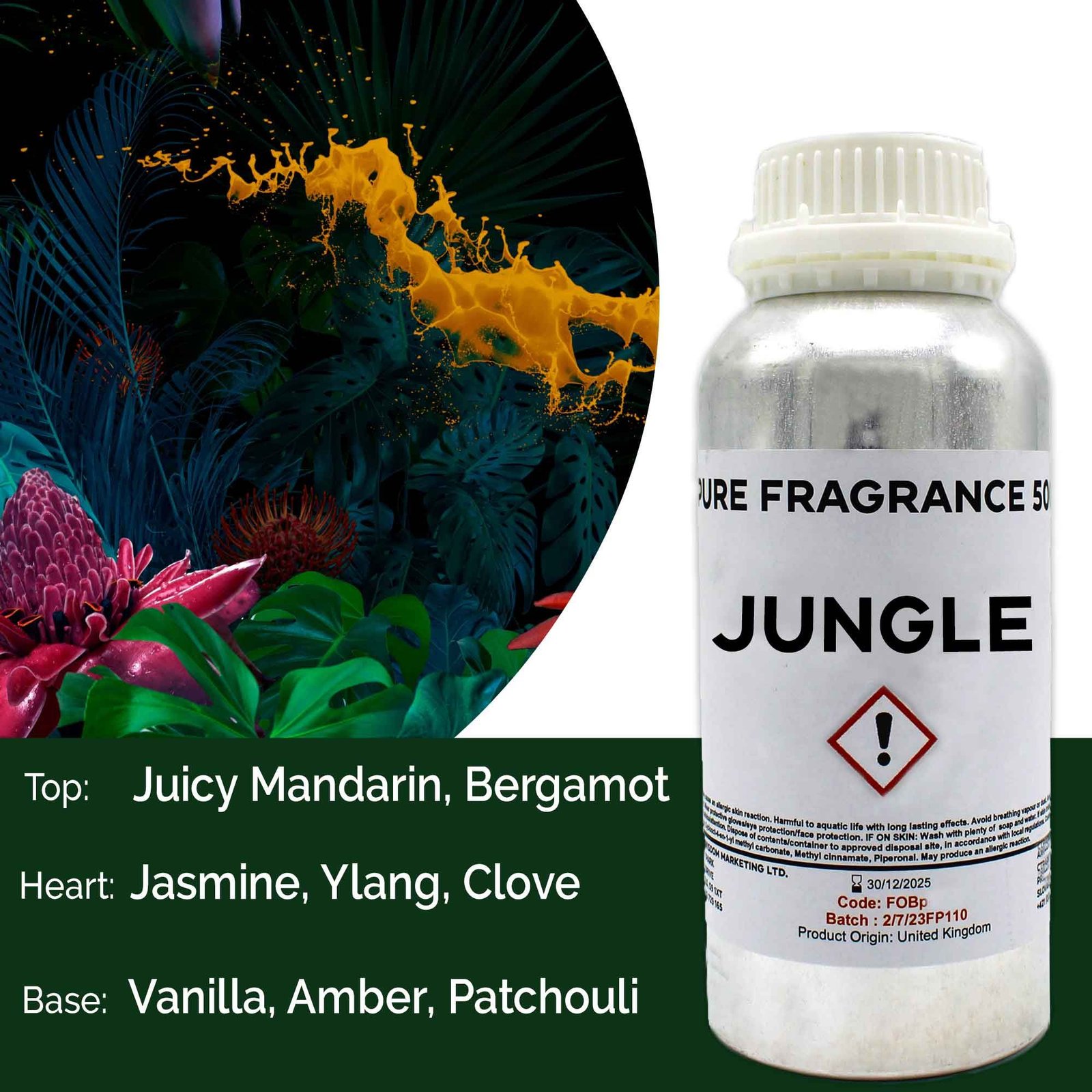 Jungle energizujúci vonný olej 500ml Energizujúci domáci vonný olej Jungle