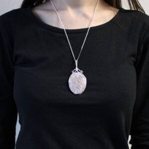 Soothing Aura Pendant Necklace Opalite Glow