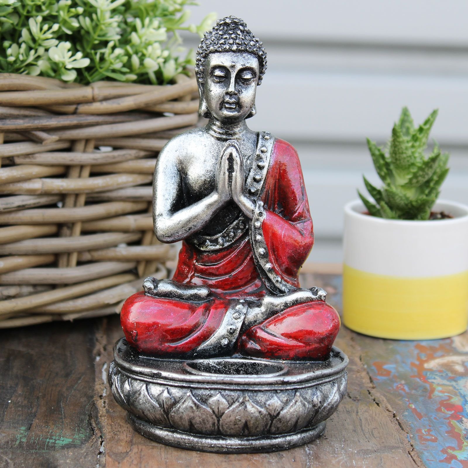 sacred glow red buddha resin candle holder Sacred Glow Red Buddha Resin Candle Holder - Image 9