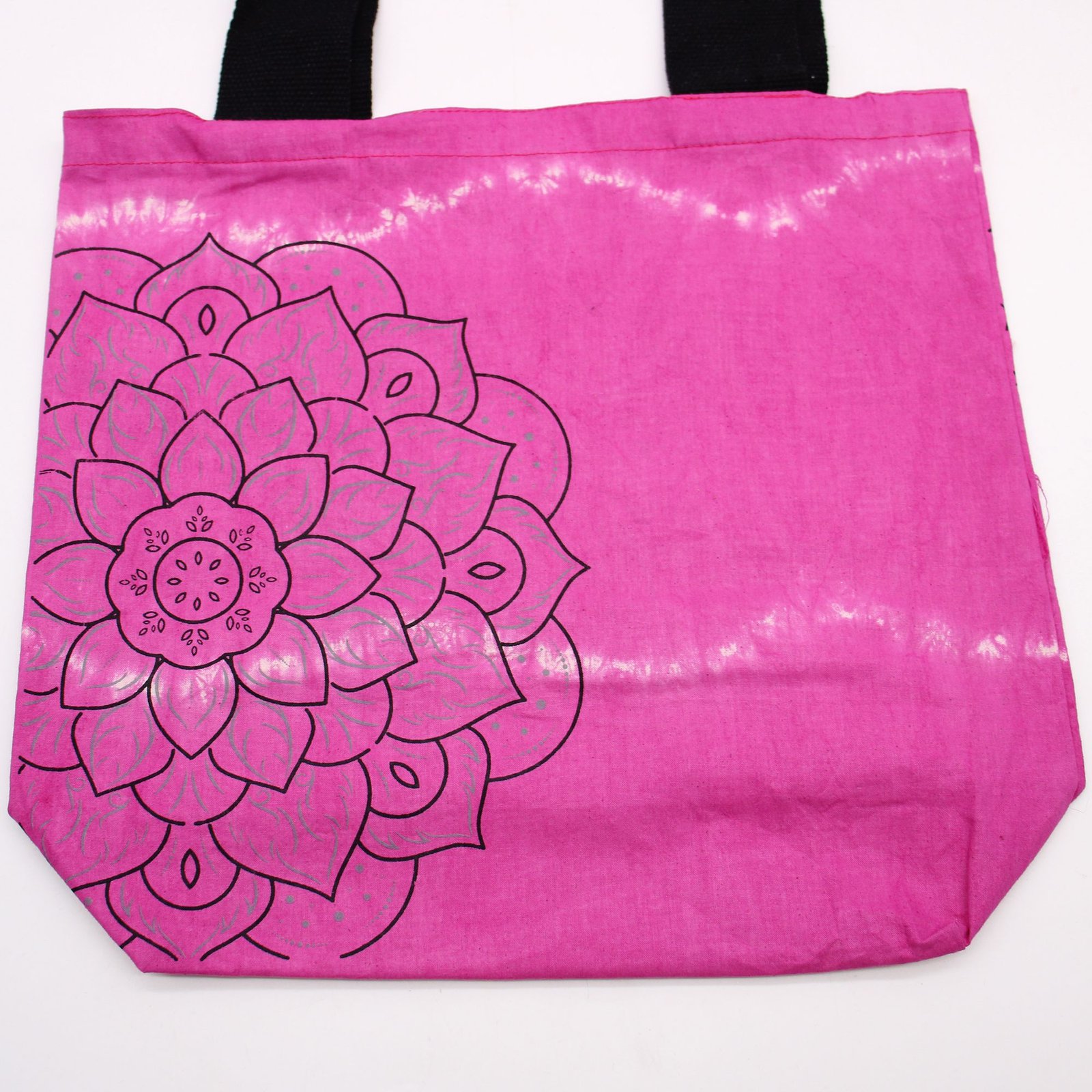 boho tie-dye cotton tote magenta mandala Boho Tie-Dye Cotton Tote Magenta Mandala - Image 4