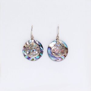 Blooming Ocean Flower Earrings Silver Abalone