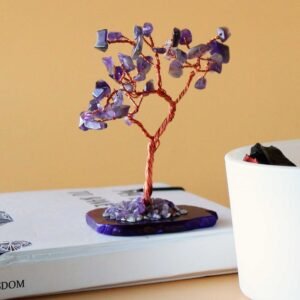Calming Amethyst Gemstone Tree Agate Base