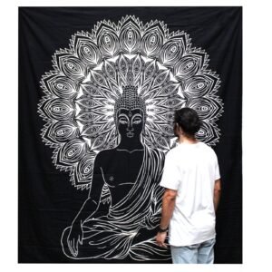 Serene Buddha Cotton Bedspread Wall Hanging