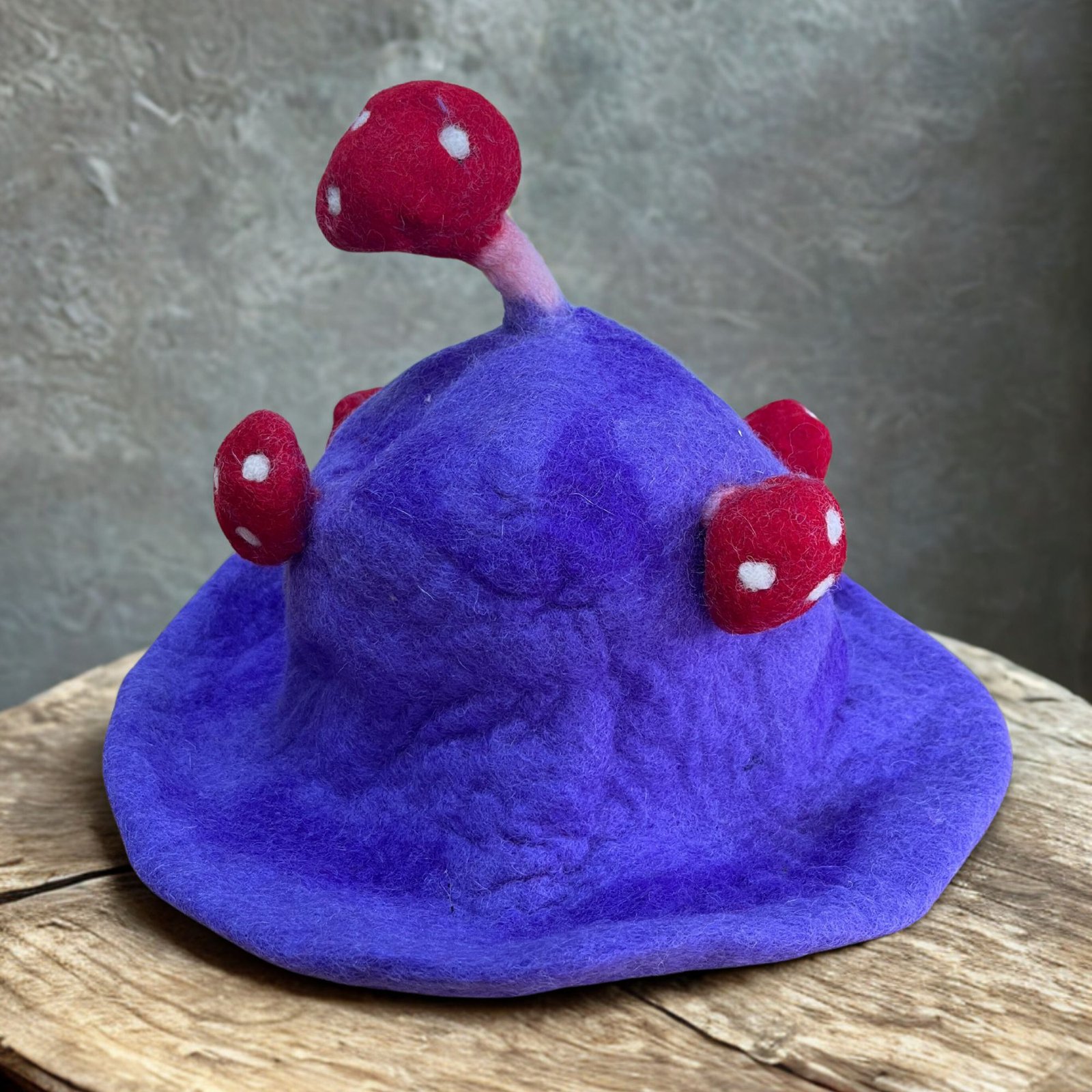 dreamy festival mushroom hat purple wool felt Dreamy Festival Mushroom Hat Purple Wool Felt - Image 2