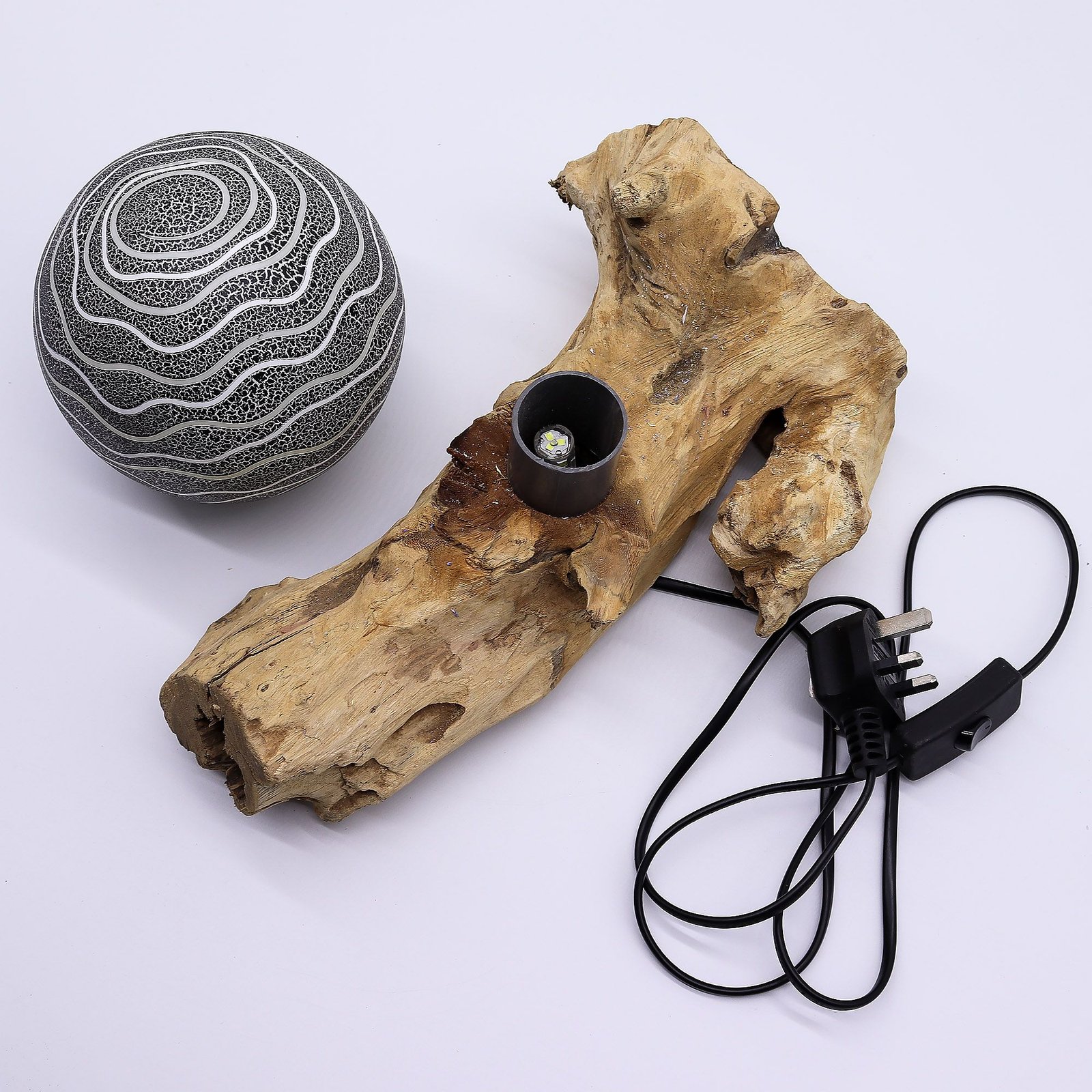 upokojujuca driftwood stolova lampa sive luna tienidlo Upokojujúca driftwood stolová lampa Sivé Luna tienidlo – Obrázok 3