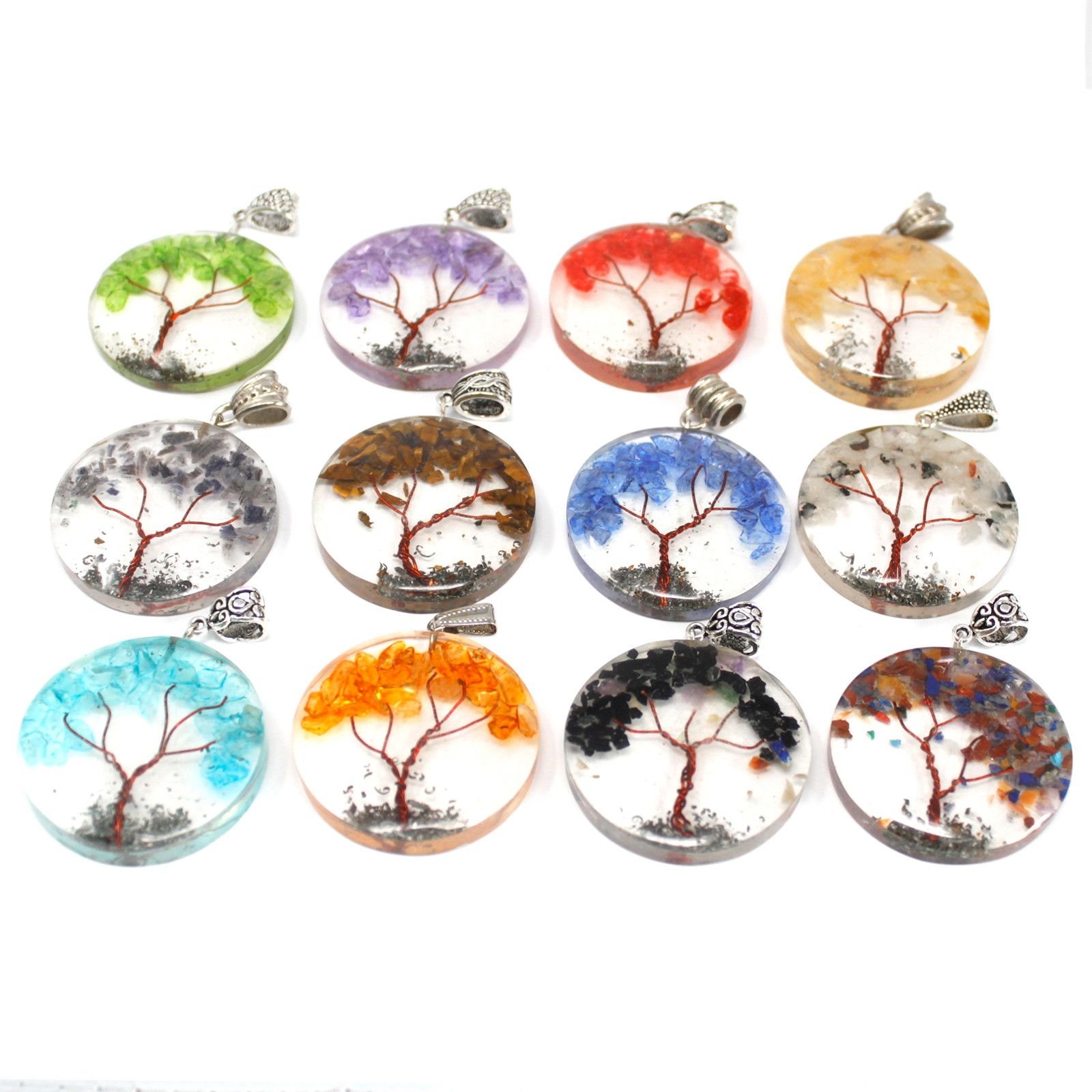 soothing orgonite pendant round amethyst tree Soothing Orgonite Pendant Round Amethyst Tree - Image 4