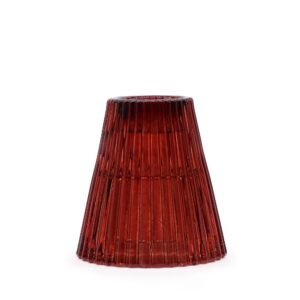 Versatile Glass Candle Holders Deep Ruby Red