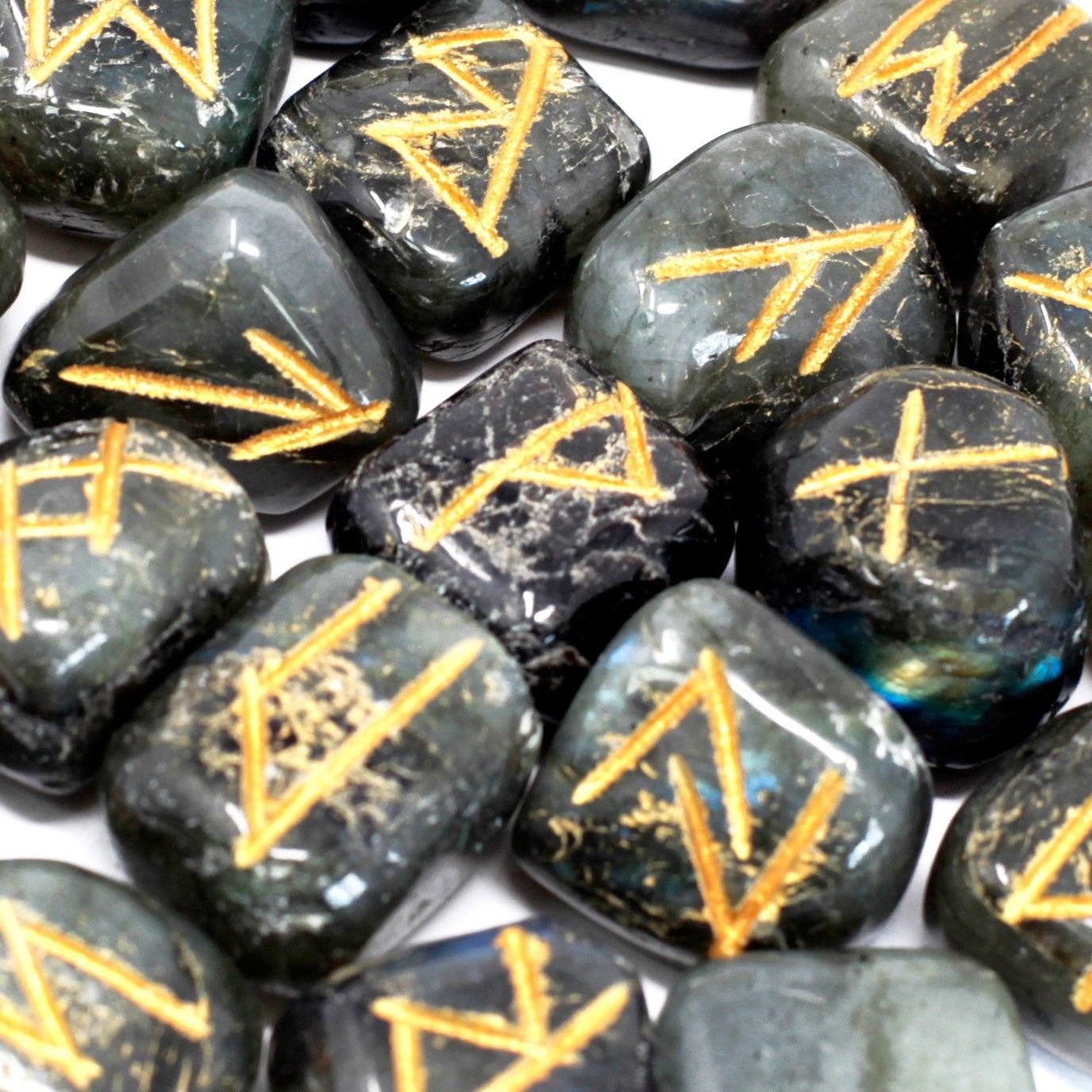mystic vision rune stone set labradorite Mystic Vision Rune Stone Set Labradorite