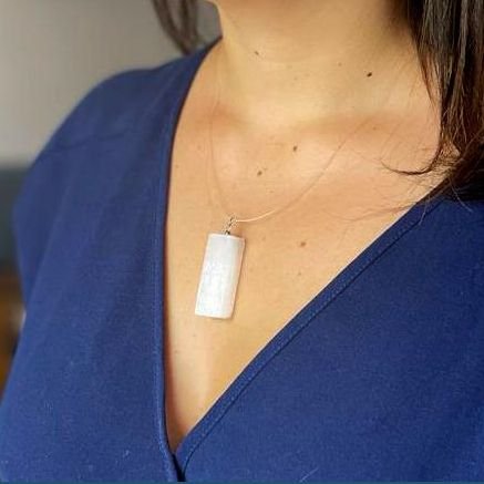 pure light pendant raw selenite crystal Pure Light Pendant Raw Selenite Crystal - Image 7