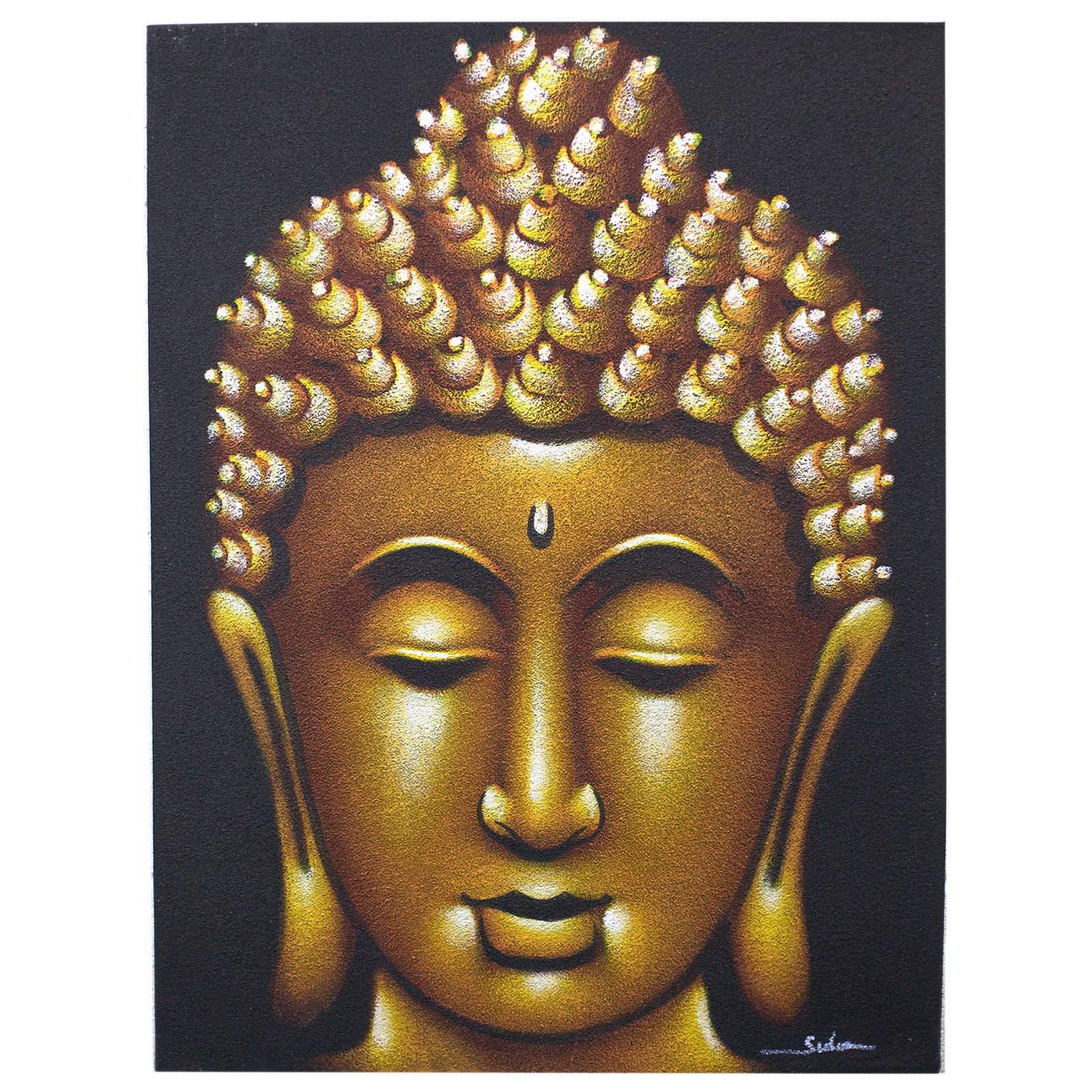 tranquil buddha canvas art gold sand Tranquil Buddha Canvas Art Gold Sand - Image 5
