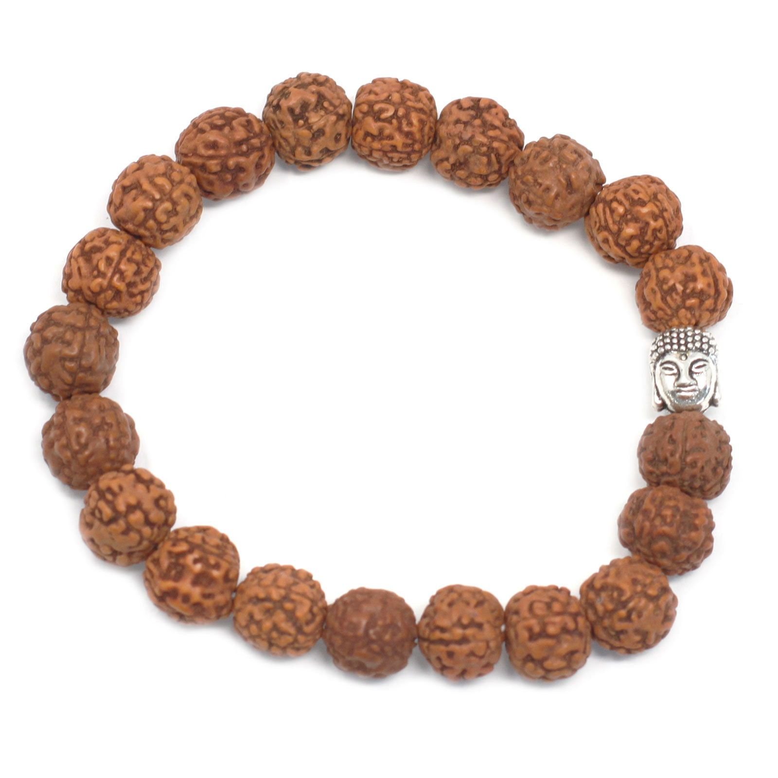 balancing rudraksha buddha bangle mala brown Balancing Rudraksha Buddha Bangle Mala Brown
