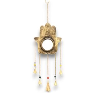 Guardian Light Chime with Large Hamsa Mirrors