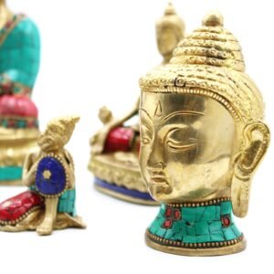 Tranquil Focus Medium Brass Buddha Head