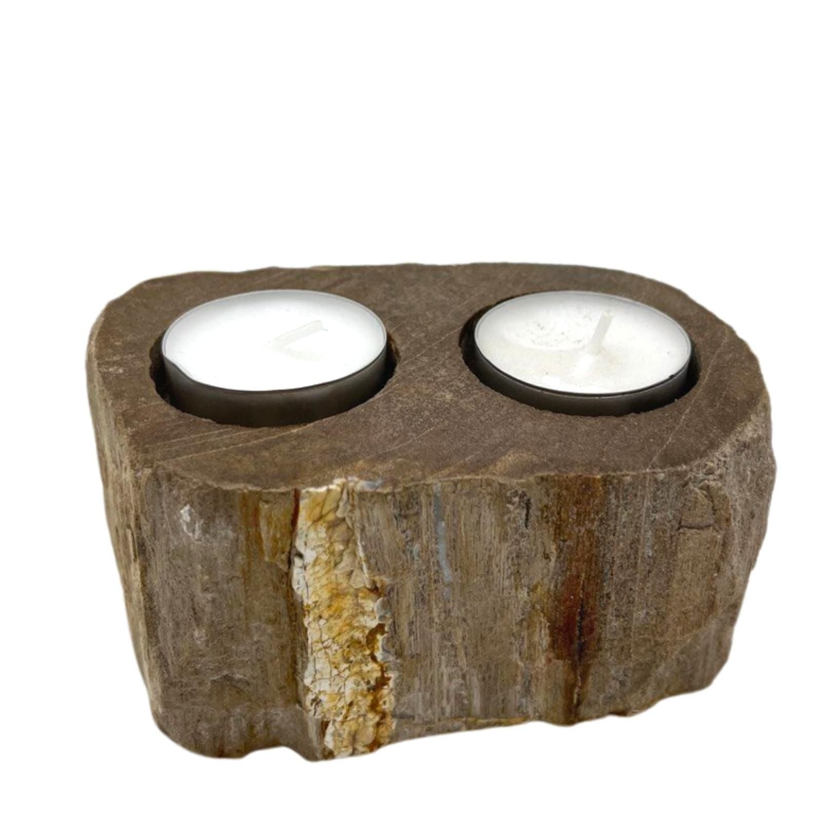 harmonising duo tealight holder petrified wood Harmonising Duo Tealight Holder Petrified Wood - Image 3