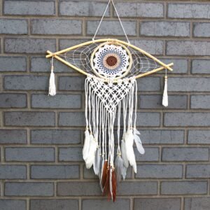 Grounding Macrame Dreamcatcher Mystic Eye Earth Tones