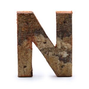 Rustic Initial Decor Letter N Wood