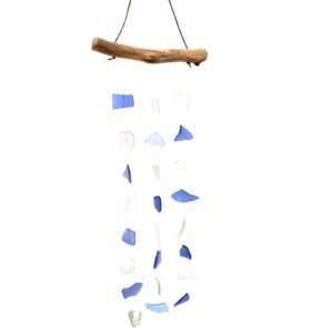 Protective Glass Wind Chime Blue & White