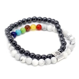 Calming Energy Magnetic Bracelet White Howlite