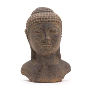 Tranquility Buddha Head Statue Soft Grey