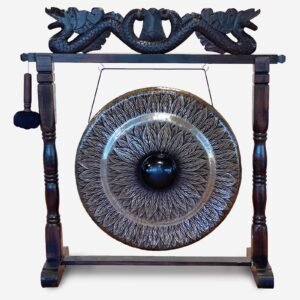 Grand Temple Gong with Antique Brown Dragon Stand
