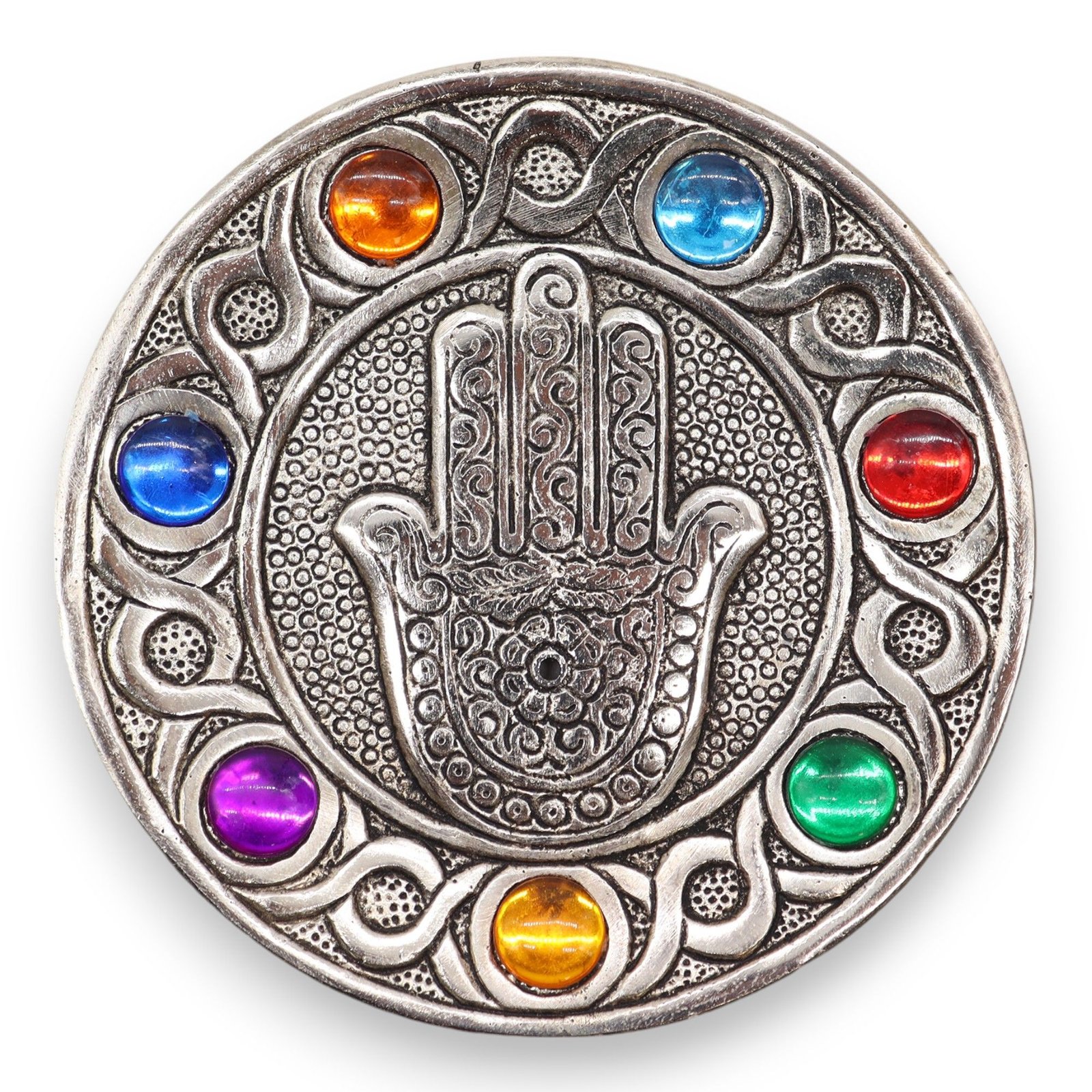 chakra harmony hamsa incense holder Chakra Harmony Hamsa Incense Holder