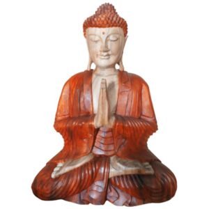 Welcoming Harmony Buddha Statue Suar Wood 60cm