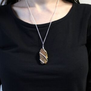 Courage Focusing Cascade Necklace Rough Tiger Eye