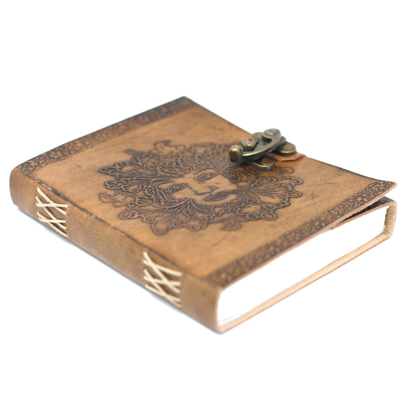 enchanted greenman leather notebook buckle closure Enchanted Greenman Leather Notebook Buckle Closure - Image 3
