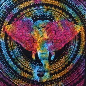 Sacred Strength Cotton Bedspread Elephant Mandala